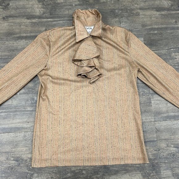 Vintage Devon Women Pullover Blouse Shirt Size Medium 70s 80s Ruffle USA Made - Picture 5 of 7